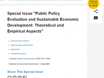 Numarul special  “Public Policy Evaluation and Sustainable Economic Development: Theoretical and Empirical Aspects”