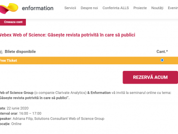 Webex Web of Science: Găsește revista potrivită în care să publici