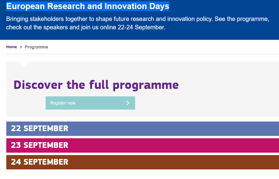 European Research and Innovation Days